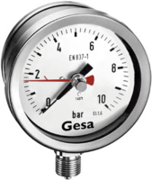 M0306 Pressure gauge with drag needle for max indication, all stainless steel