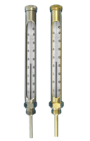 Industrial glass thermometers with opal scale