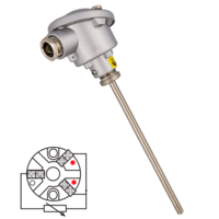RTD01 Temperature probe PT100 with head and plain bulb in stainless steel AISI 316 RTD01 Temperature probe PT100 with head and plain bulb in stainless steel AISI 3