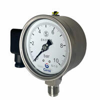 Safety pressure gauge with 4-20mA data transmission and solidfront acc