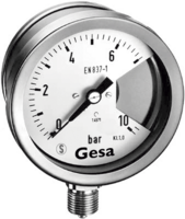 Safety pressure gauges with solidfront and Blow out according to EN 837-1, type 