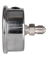 Manomètre avec boîtier et filetage en acier inoxydable 1/4 "BSPT. Raccord arrièr