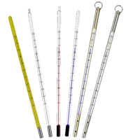 termómetro de varilla de vidrio y depósito de mercurio Termómetro de varilla de vidrio con funda de protección y depósito de mercurio