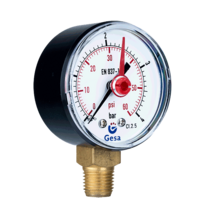 Manómetro neumático de aire comprimido para compresores con aguja roja M0101