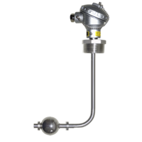 Sensor de nivel acodado - Interruptor de flotador de Ø52mm con cabezal y conexió