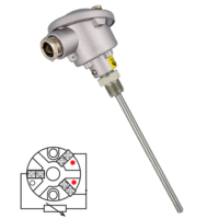 Sonda de temperatura PT100 (RTD) cabezal con conexión eléctrica sencilla y rosca