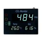 Medidor de CO2 digital de gran formato para pared