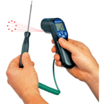 Termómetro infrarrojo con conector para sonda termopar hasta 1370ºC