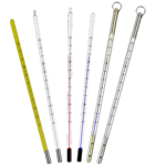 Termómetro de varilla de vidrio con funda de protección W01